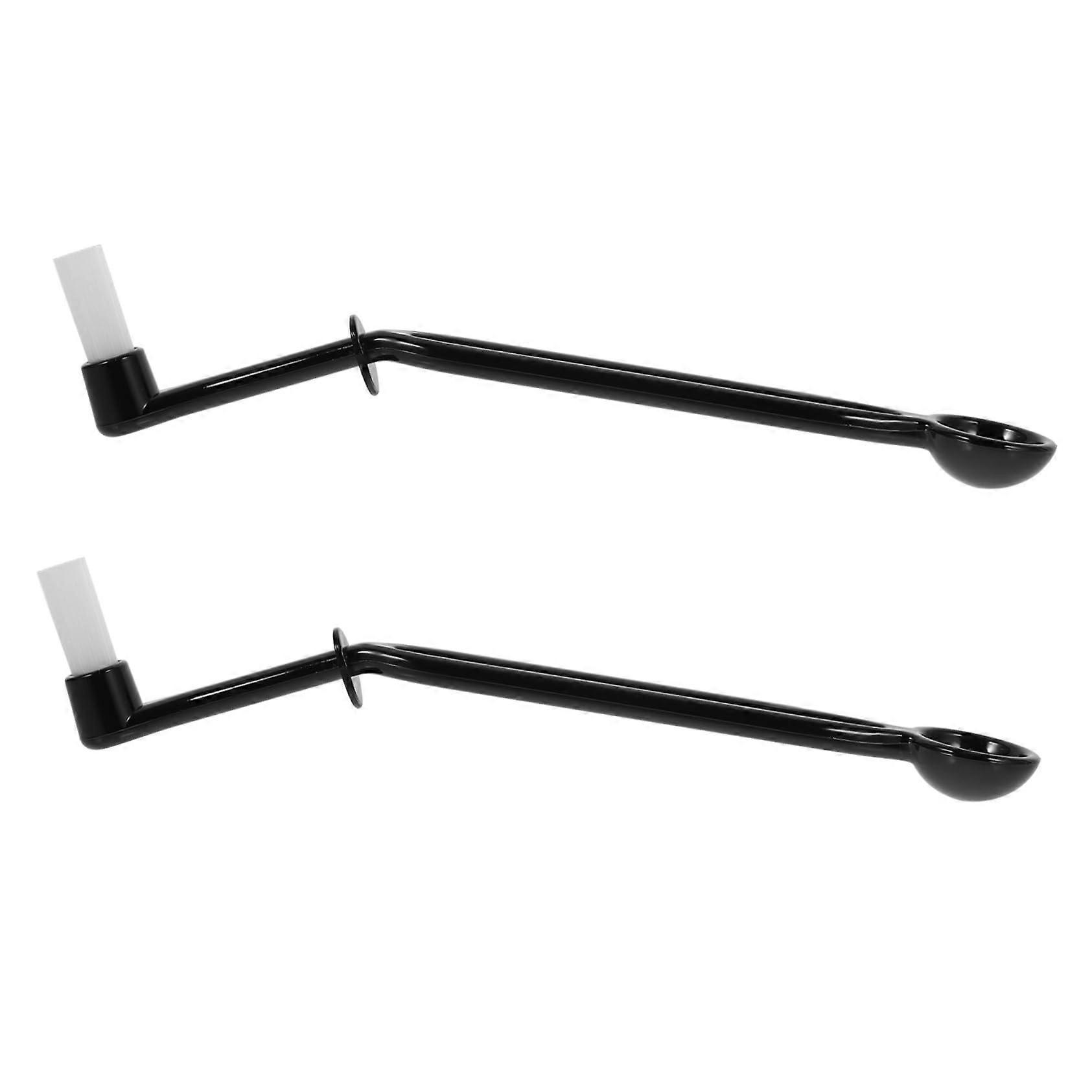2 Pack Nylon Coffee Machine Cleaning Brush with Spoon for Espresso Group Head Maintenance
