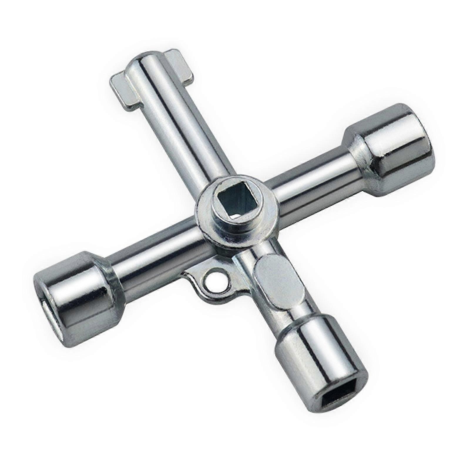 Portable 6 In 1 Crossing Key Multiple Tool For Electrical Cabinets Elevators Valves Zinc Alloy Construction With Ergonomic Handle Multicolor