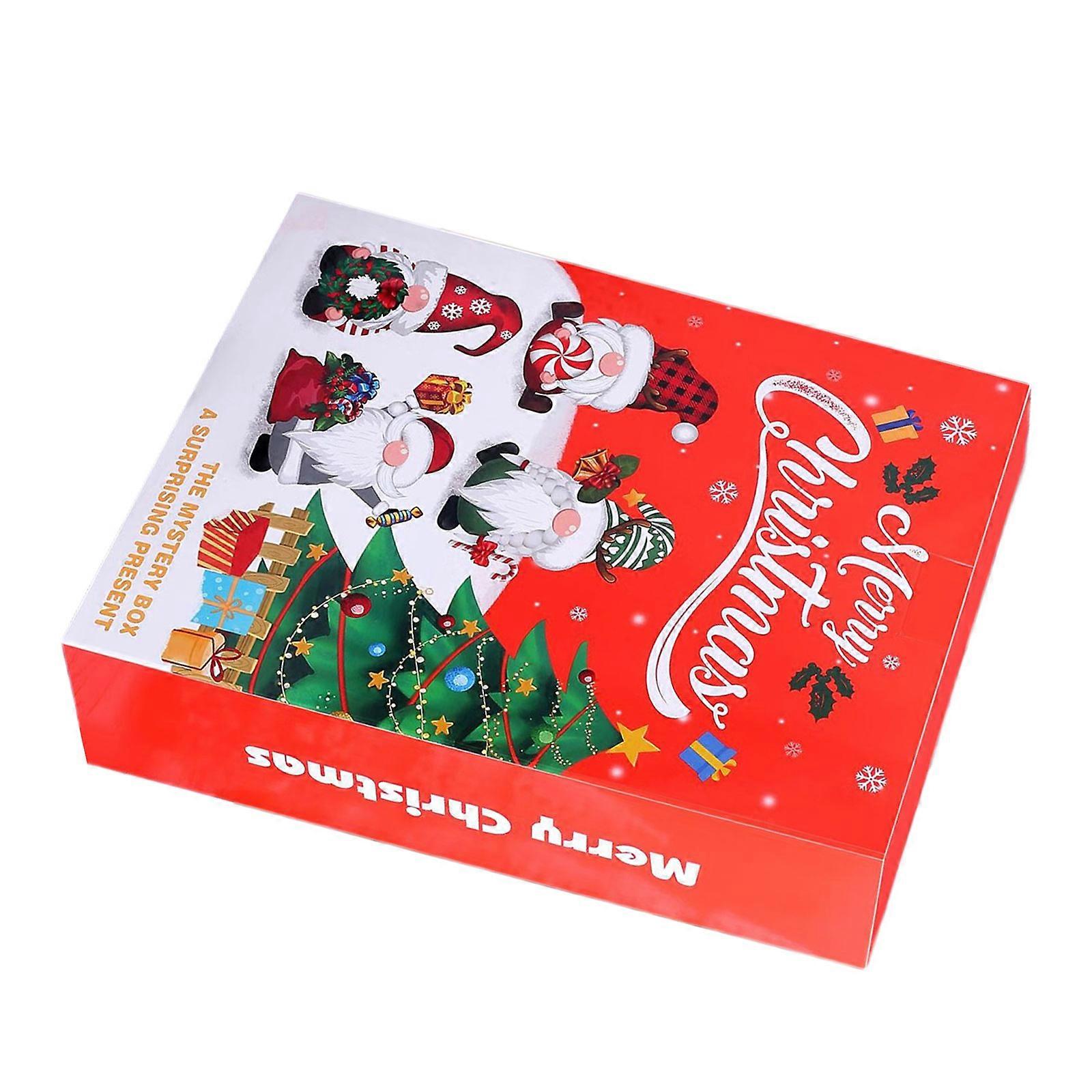 Christmas Countdown Calendar Advent Calendar Surprise Gift Box with Soft Dwarf Toy Doll for Holiday Party Centerpieces Multicolor