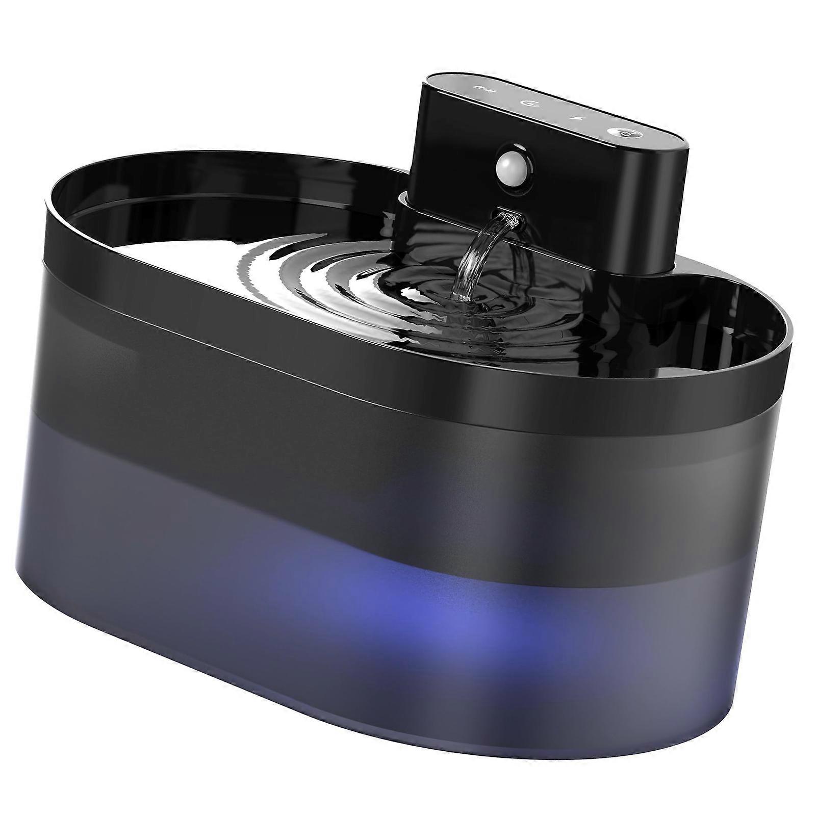 Cats Water Fountain 2.2L Battery Powered Automatic Pet Drinking Dispenser with Motion Sensors for Freshing Clean Water Multicolor