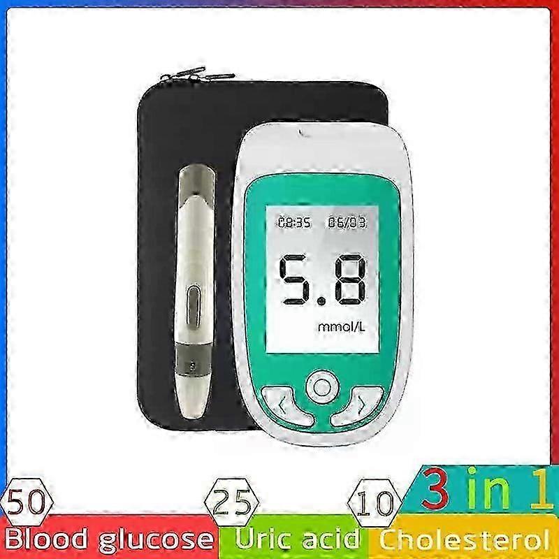 Speed GUC 3-in-1 Test Strips for Uric Acid, Cholesterol, and Blood Glucose, Multifunctional Kit