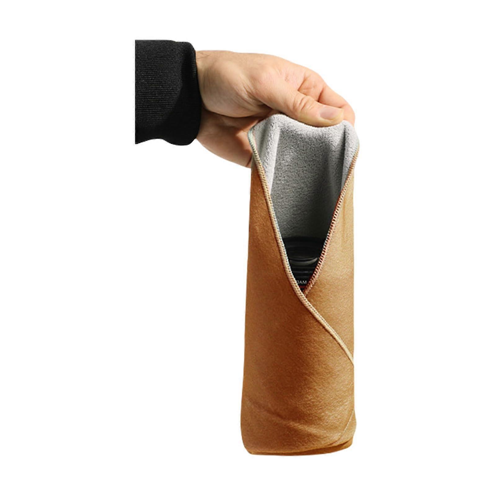DSLR Camera Lens Protective Wrap Bag Shockproof Foldable Cloth Cover Khaki 30x30cm