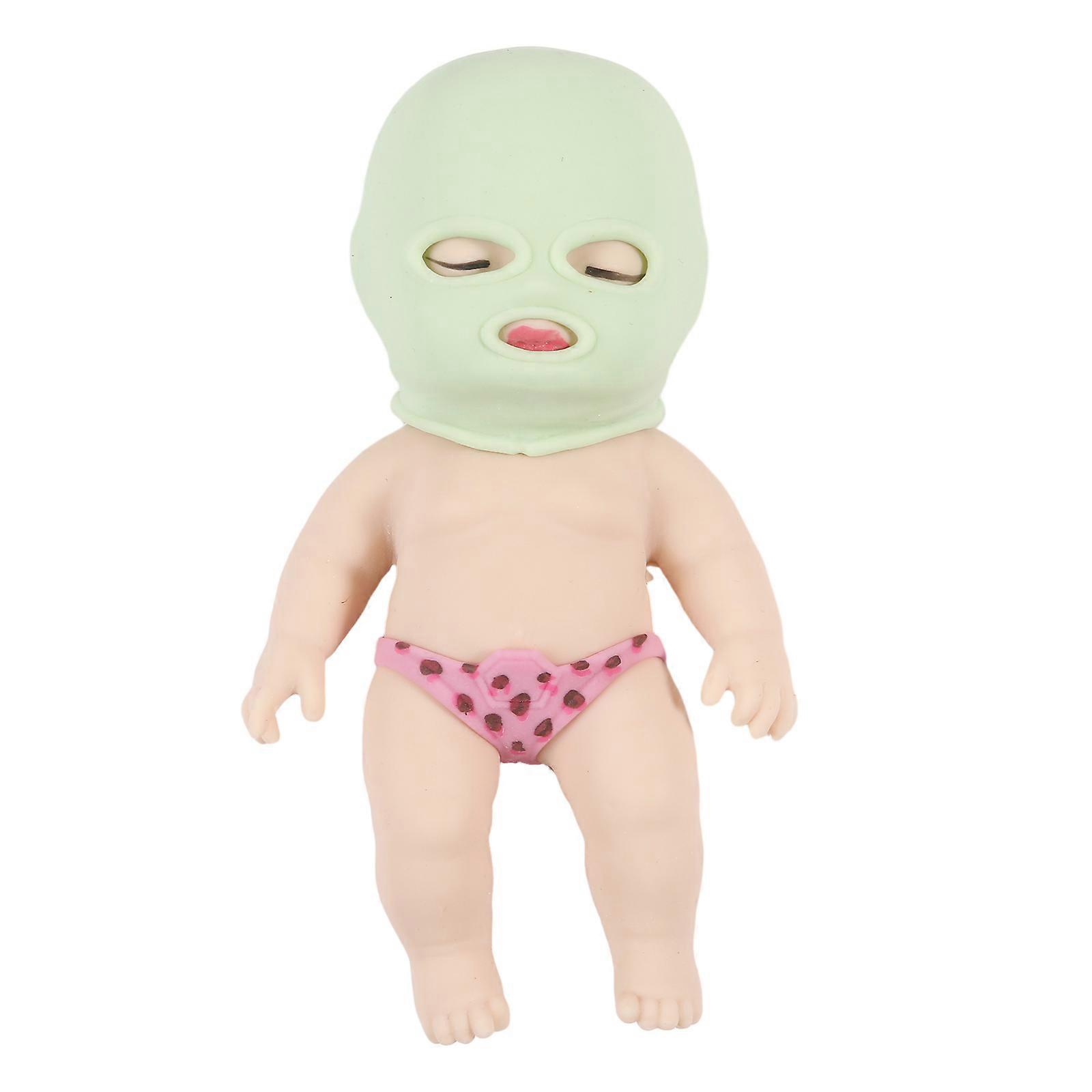 Squeezable Toy TPR Palms Doll Soft Squeeze Doll Decompression Toy Stress Relief Fidgets Autisms Slow Rising Stretch Toy  green hat