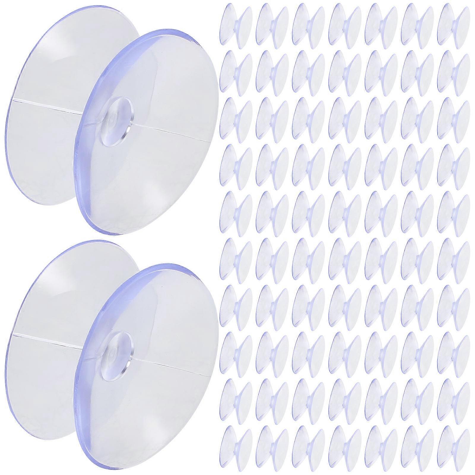 100pcs Suction Cups Hooks Glass Top Suction Cups Double-sided Suction Cup Hanger Pads Small Hooks