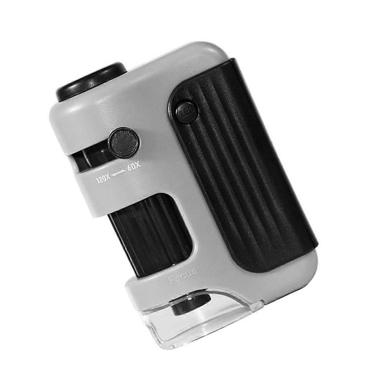 Portable Microscope with Non-Spherical Optical Lens,LED & UV Lights - Handheld Zoom Microscope for O