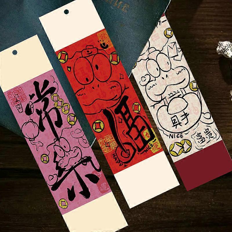 30 Cartoon Snake Year Bookmarks, Creative Artistic Materials, Ins-style Reading Paper Bookmarks DIY Decorations
