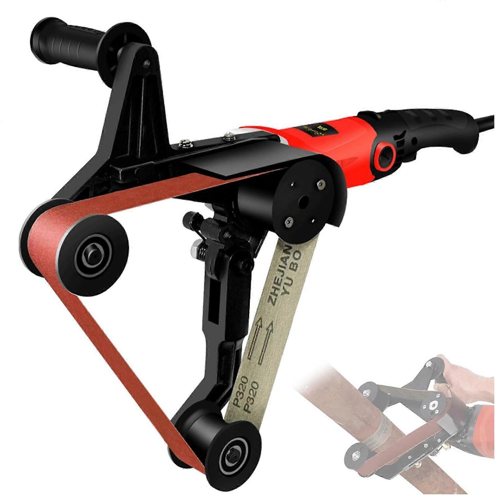 Pipe Sander Handheld 6Speed Grinding Tool with 25 Sanding Belts for Metal and Plastic Polishing