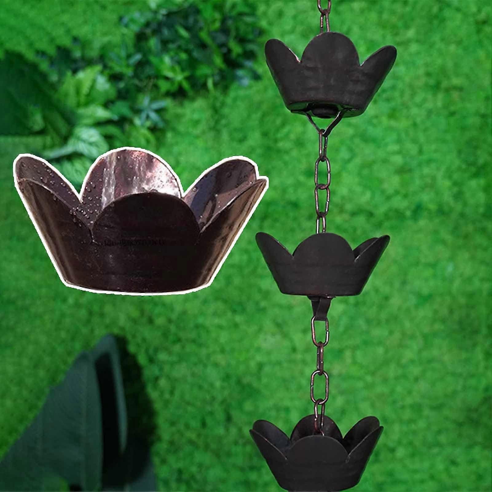 Rain Chain for Outdoors Metal Decorative Gutter Downspout Replacement with Hook 3.6m