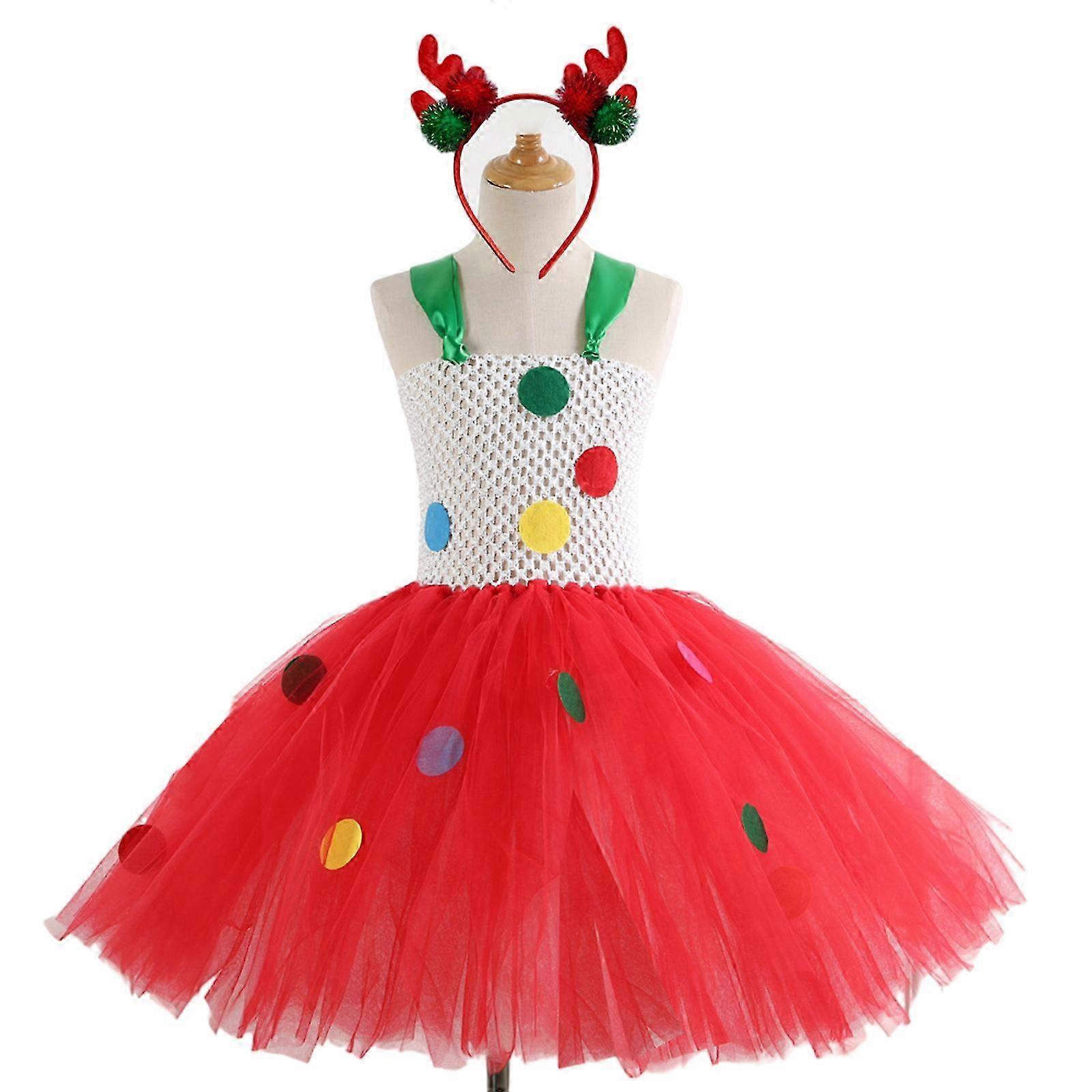 Robe de fête de Noël pour fille avec bandeau de princesse