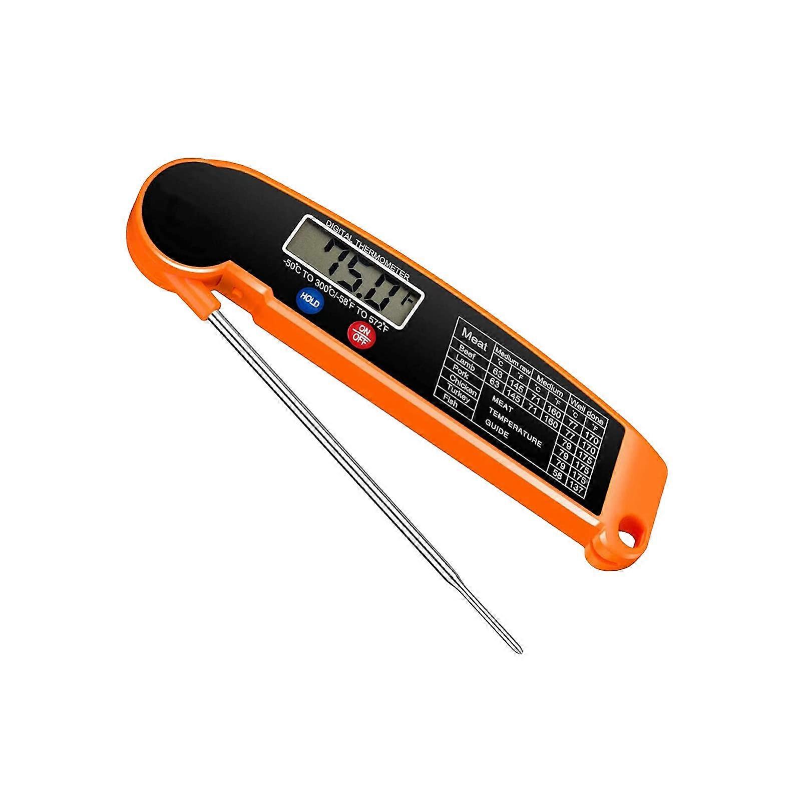 Digital Meat Thermometer with Fast Accurate Readings, Foldable Probe Food Thermometer for Cooking