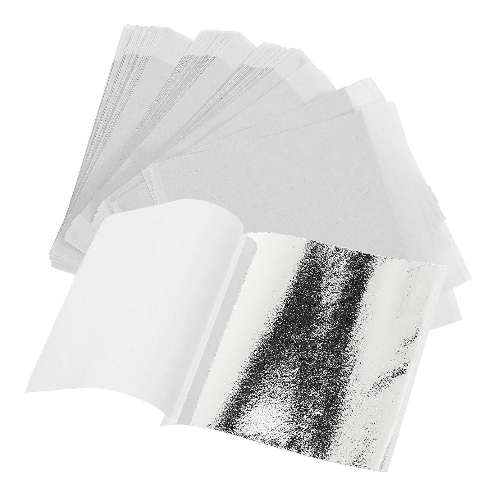 Silver Foil Flakes for Handcrafts Imitation Silver Sheets 100 Sheets