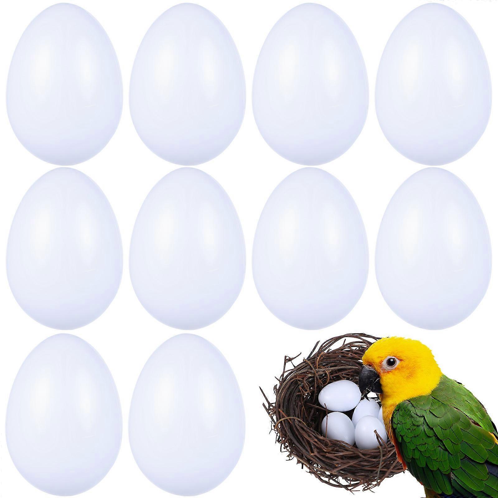 10pcs Lifelike Simulation Bird Egg Bird Laying Egg Prop Bird Breeding Tool