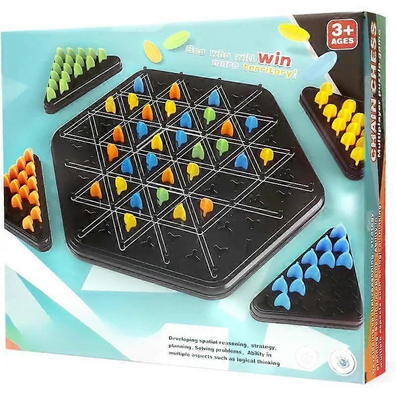 Endlessly fun Chain Triangle Chess Game Triggle Chain Link Rubber Band Learning Game Triangle Chain Strategy Board Table Games