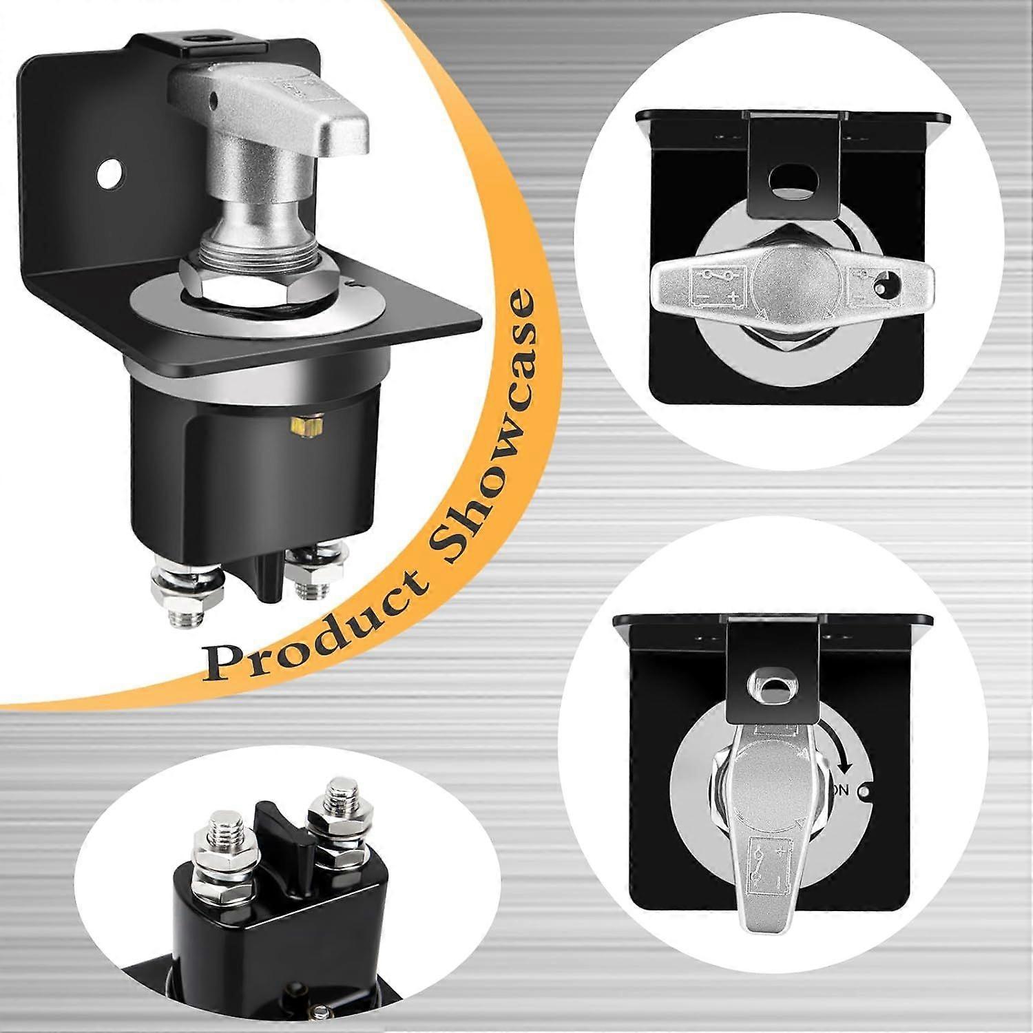 Battery Disconnect Switch, 500A 12V-36V with Lock-Out Plate, Direct Replacement