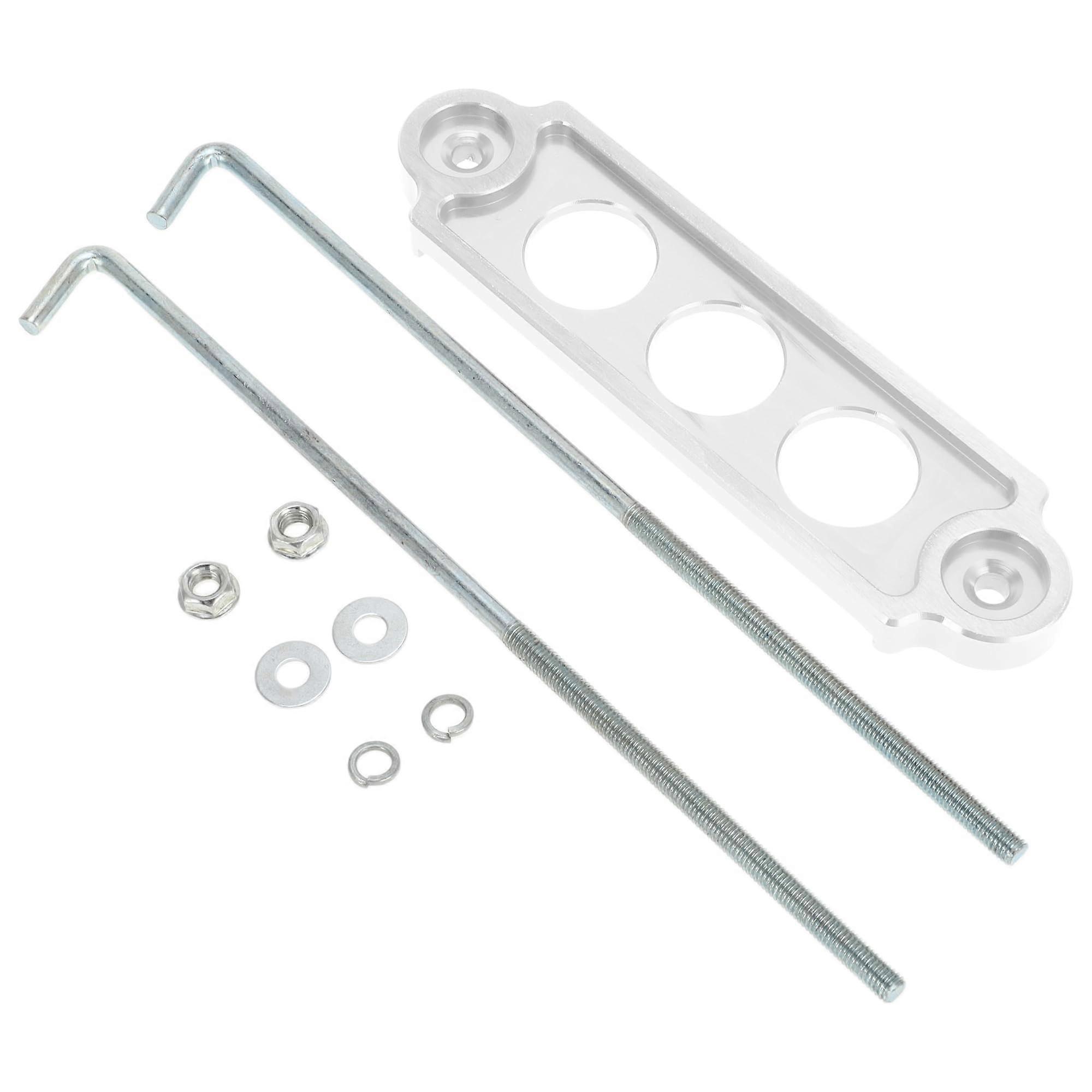 Universal Car Battery Tie Down Kit Aluminum Alloy Bracket with J Hooks for Secure Mounting