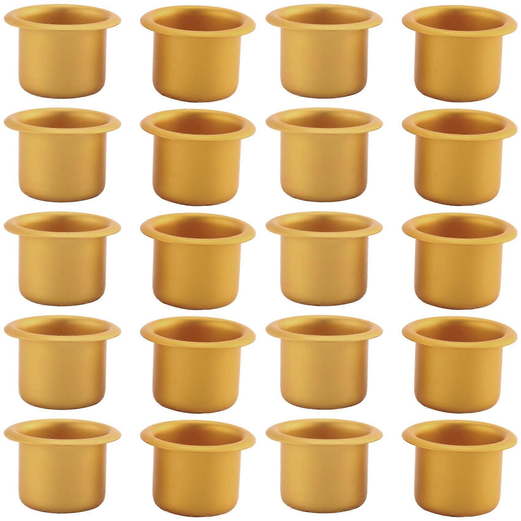 20 Pcs Metal Candle Insert Holder Set for Tree Candles Table