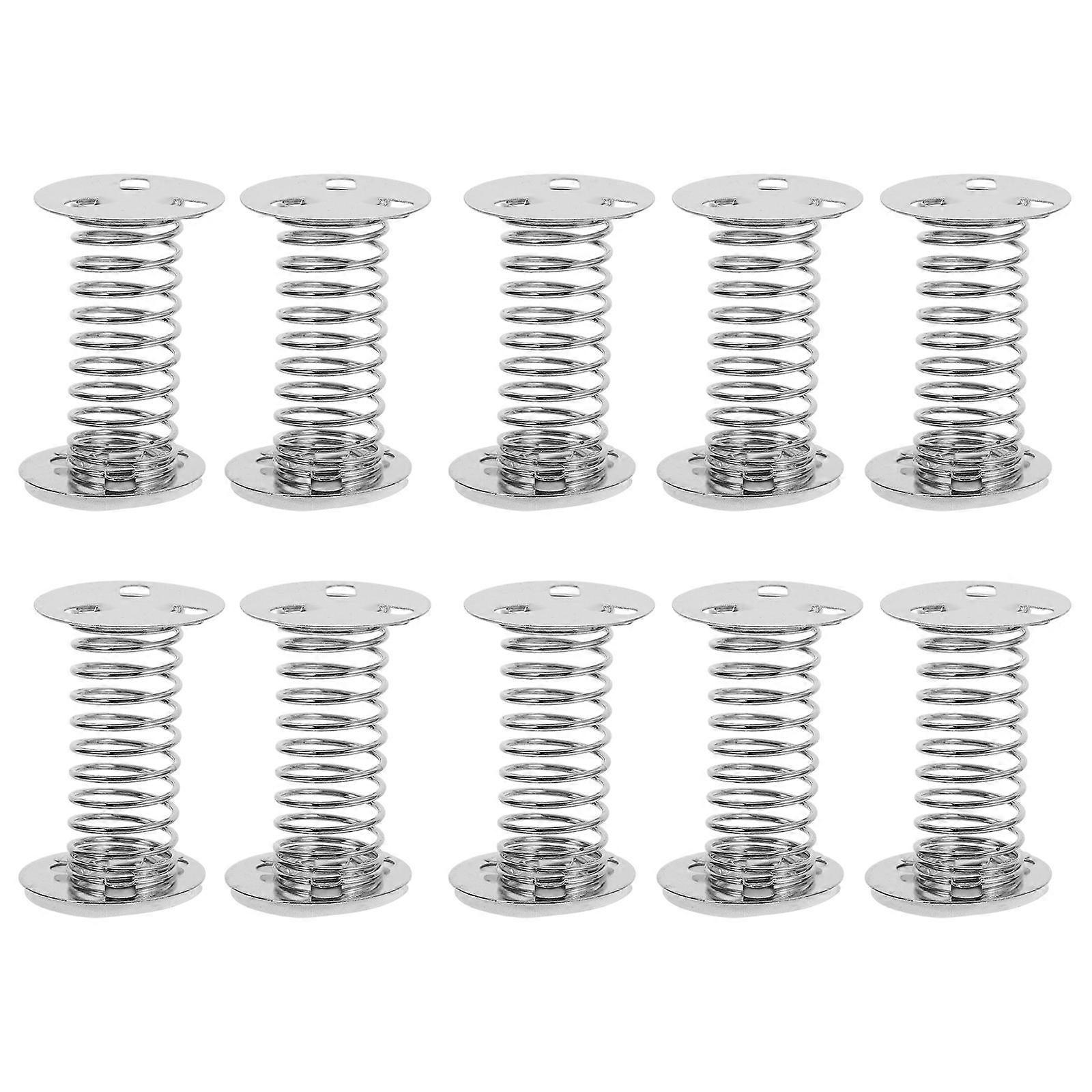 10pcs Spiral Spring Base Metal Spiral Shaking Head Doll Spring Base Self Adhesive Plaything Spring Base Silver