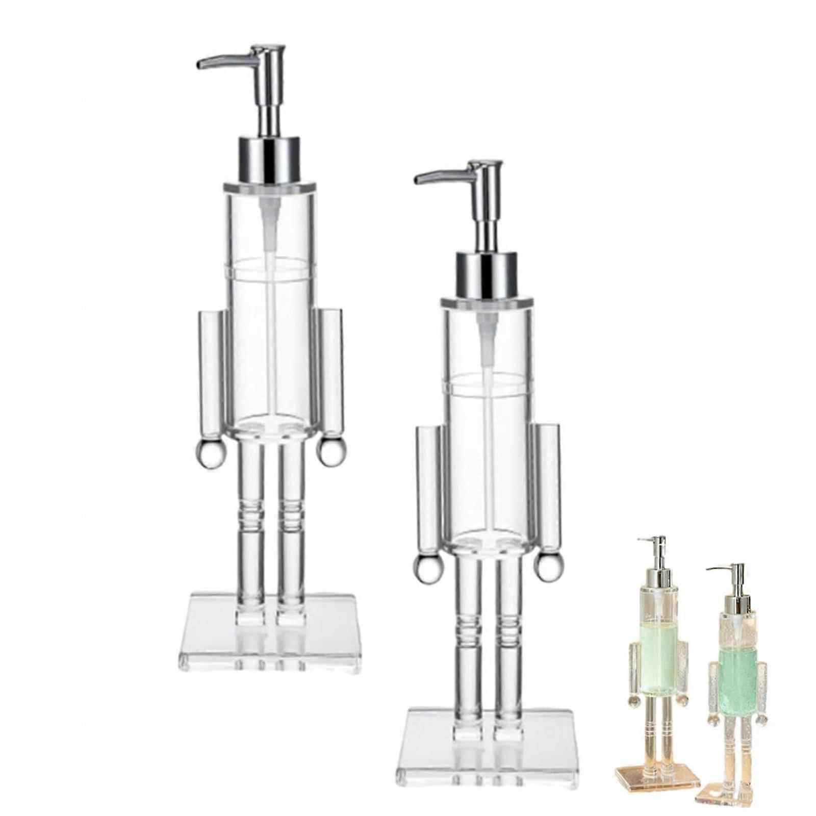 Clear Acrylic Nutcracker Soap Dispenser Set, Festive Holiday Pump for Kitchen and Bathroom, 2PCS