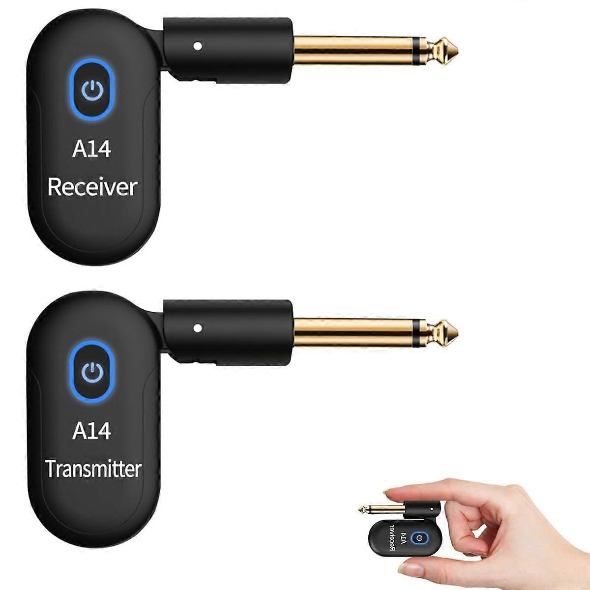 2 4GHz Wireless Guitar Transmitter Receiver System Reliable Extended Range Up To 100 Feet