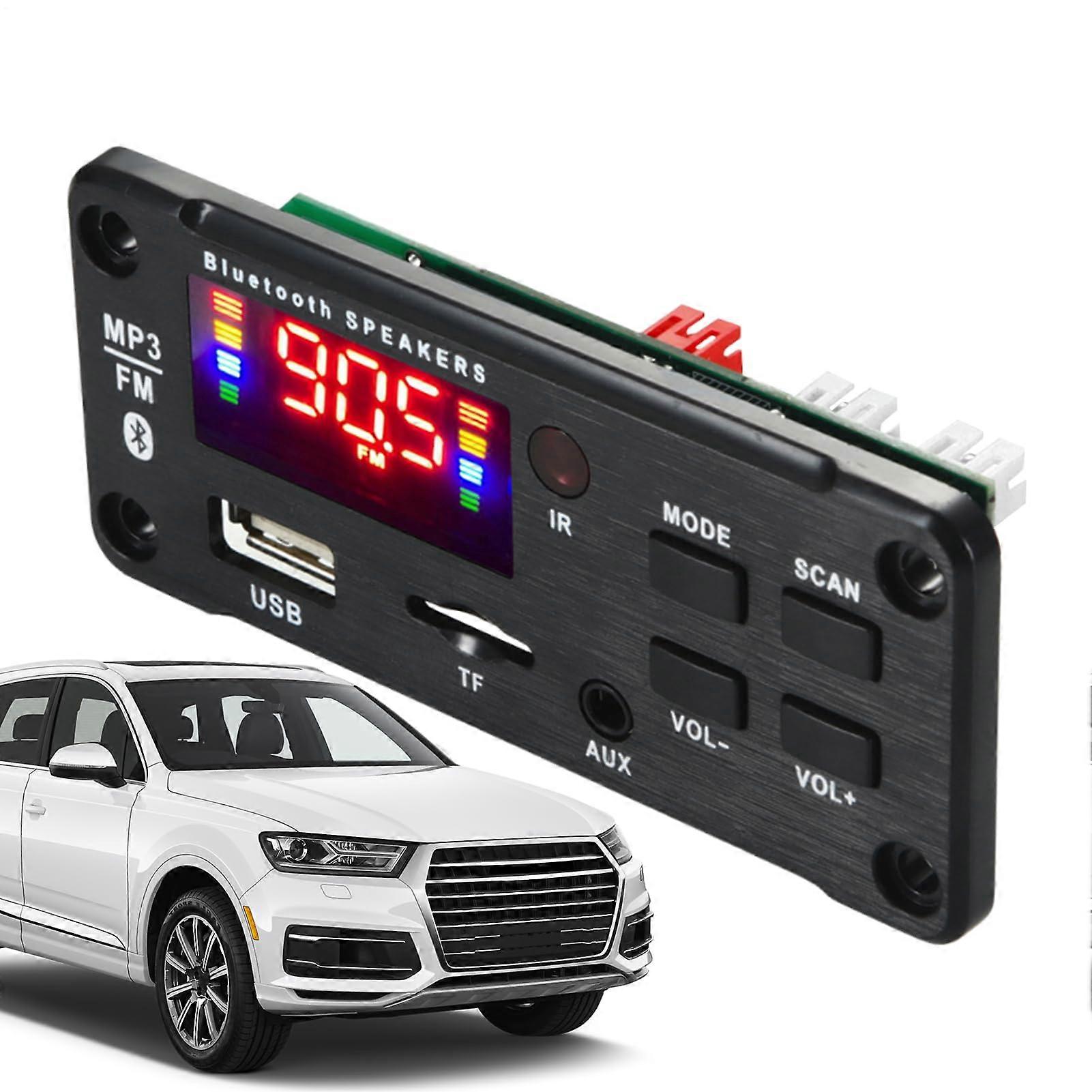 Bluetooth 5.0 Car Audio Receiver with Call Recording, 12V Wireless Stereo Decoder 2x25W
