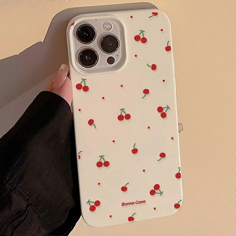 For iPhone 13 Pro Max Case Unique Cherry Pattern Printing TPU Phone Back Cover