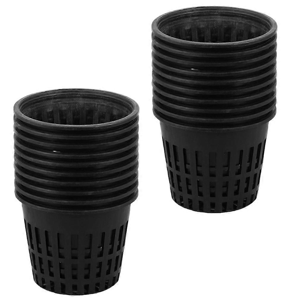 Durable Hydroponic Pots with Mesh Design for Planting and Storage 50 Black Plastic Pots