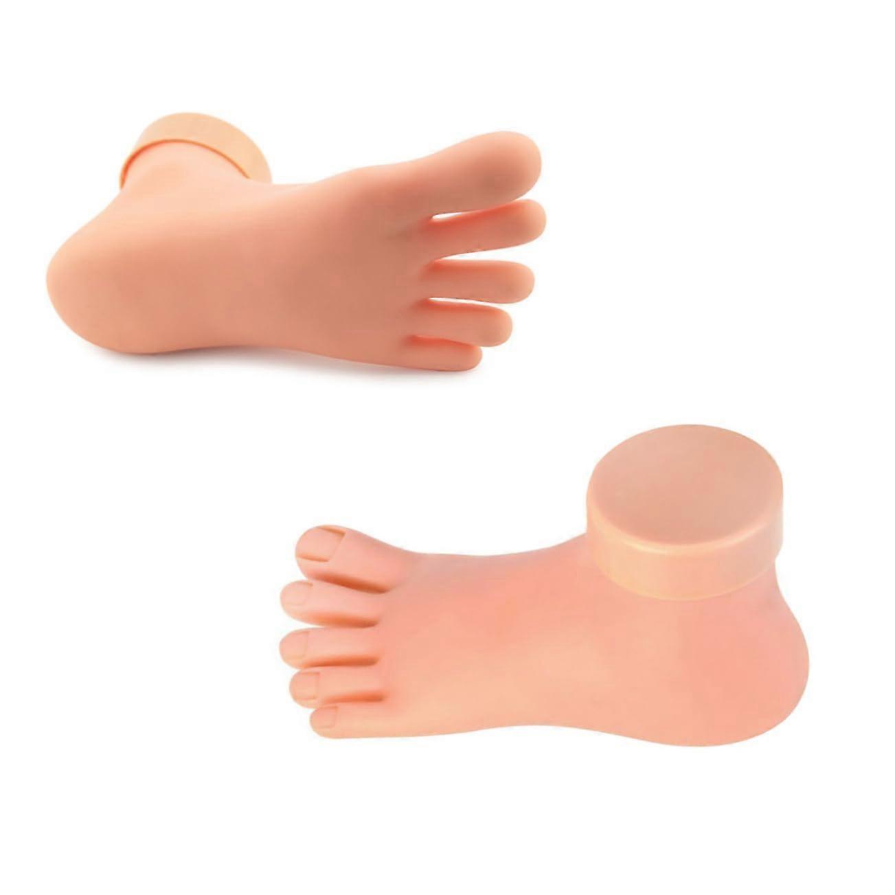 Plastic Nail Art Practice Foot Model with Realistic Skinlike Texture for Pedicure Training Beginners