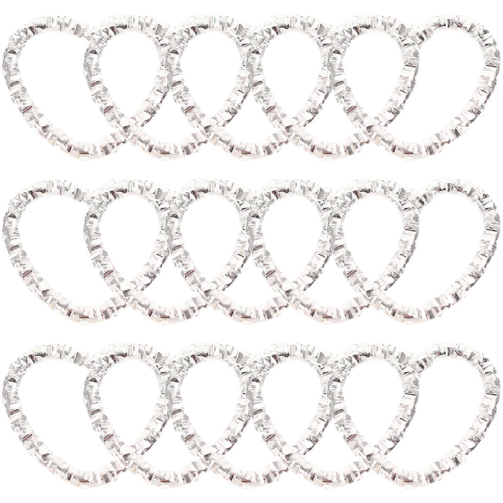 Heart Charm Pendants Linking Ring Connector for Diy Crafts Silver 100Pcs