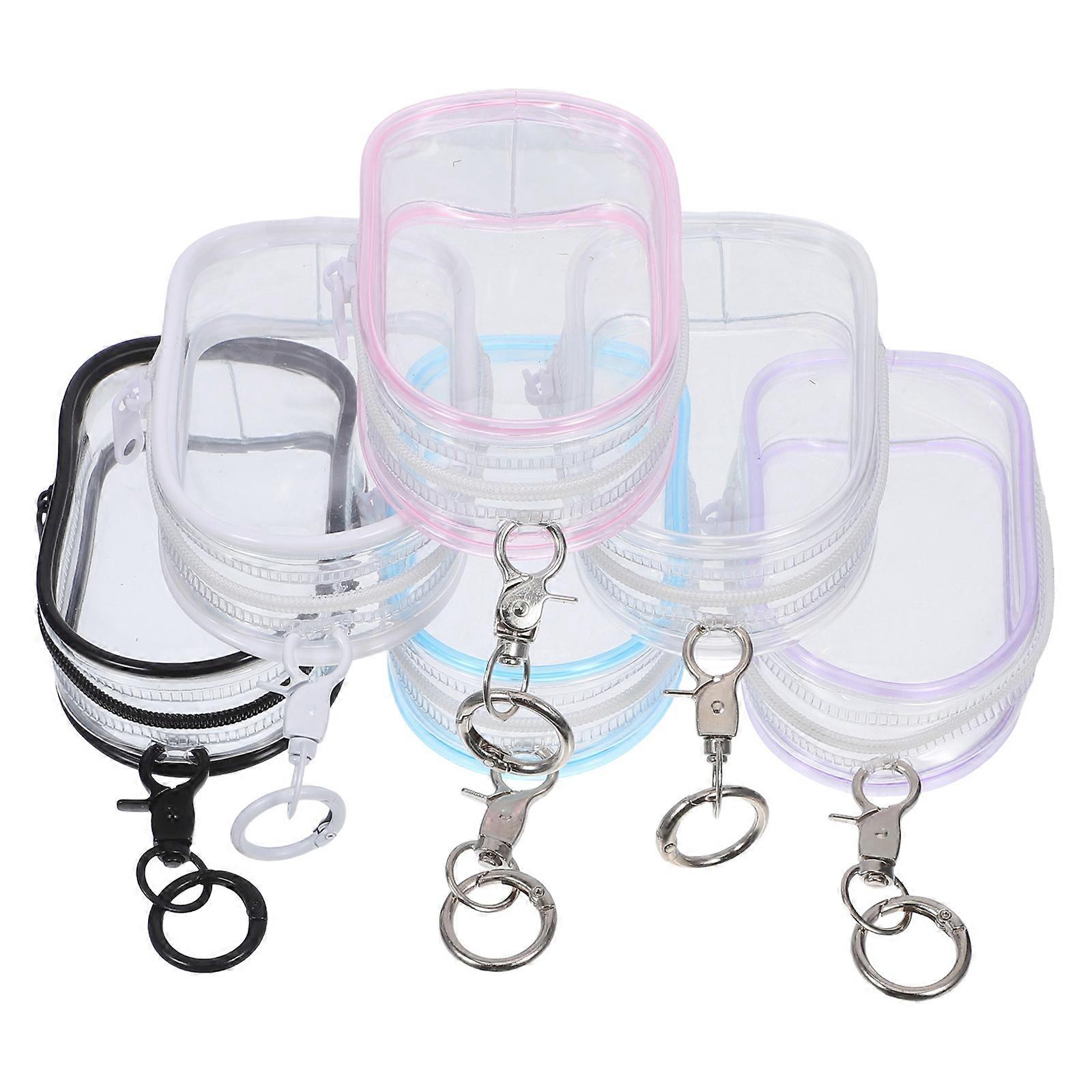 Clear Figure Display Bag with Keychain for Mini 6Pcs Set