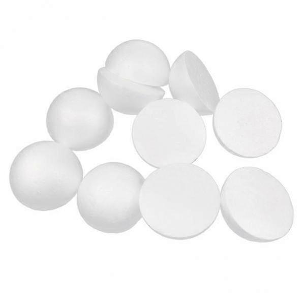 8x 10 10cm Decoration Modelling Craft Solid Polystyrene Foam Ball Hemispheres 25-26