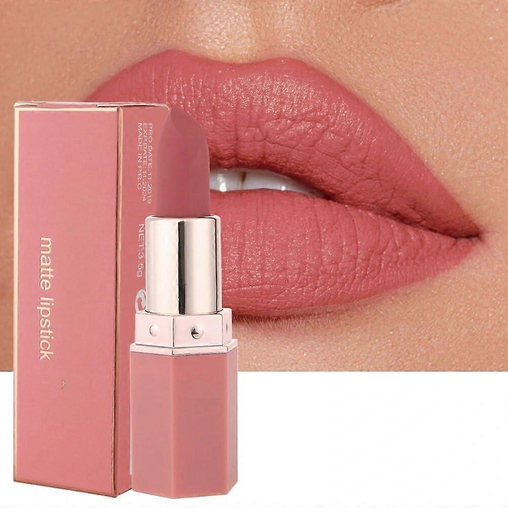Matte Lipstick #01 Hexagonal Design Long Lasting Moisturizing Comfort Velvety Finish