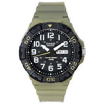 Casio Analog Resin Strap Schwarzes Zifferblatt Quarz MRW-210H-5A MRW210H-5 100M Herrenuhr