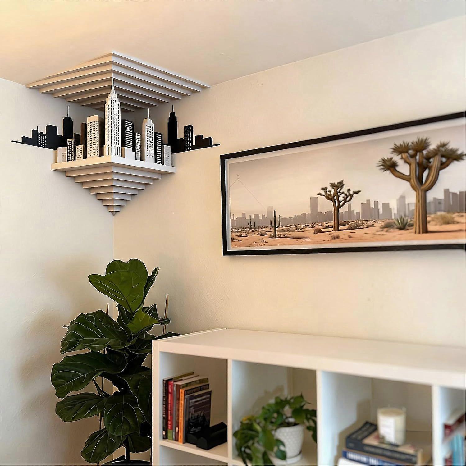 Décoration murale « Coins impossibles » qui redéfinit la réalité, autocollant mural amovible en 3D à effet d'optique, style « coins », facile à décoller et à coller.