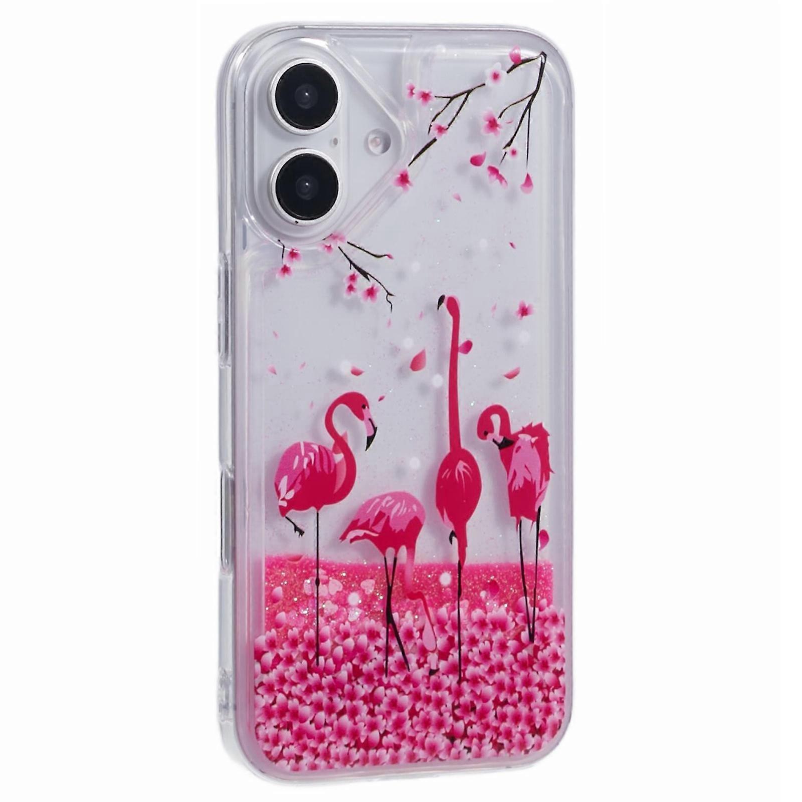 For iPhone 16 Plus Case Floating Quicksand Pattern Soft TPU Back Cover