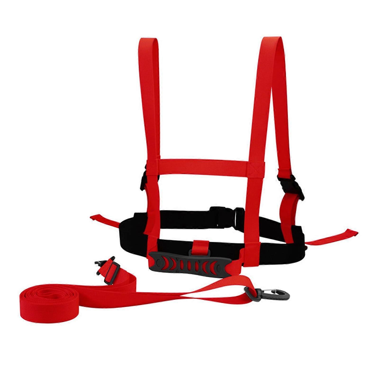 Kids Ski Harness with Leash and Handle for Toddler Ski Training, Removable Strap, Red