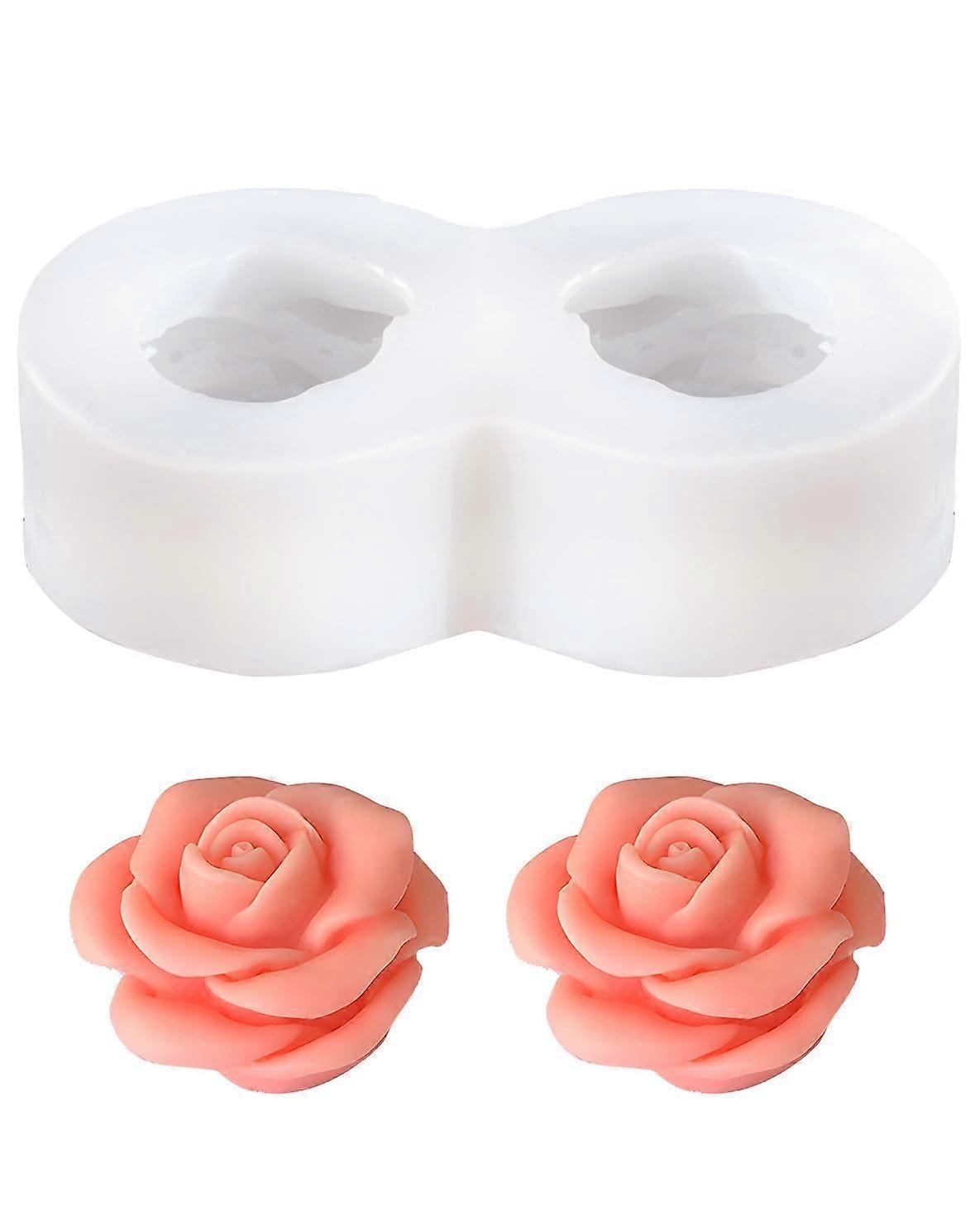 Silicone Rose Mold with Realistic 3D Design for Chocolate Soap Cake Decorating Crafts