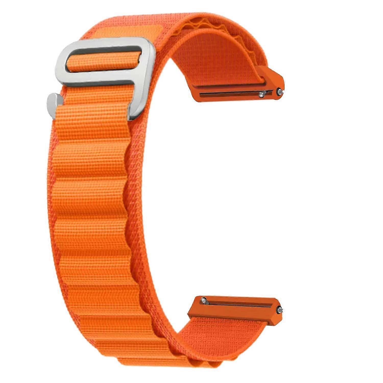 Watch Band for Garmin Forerunner 245 Orange Nylon Alpine Loop Strap with Quick Release and Adjustable Fit