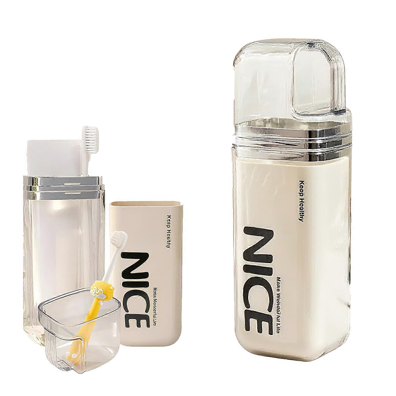 Travel Toothbrush Case with 3in1 Compact Storage and QuickAccess Lid, White