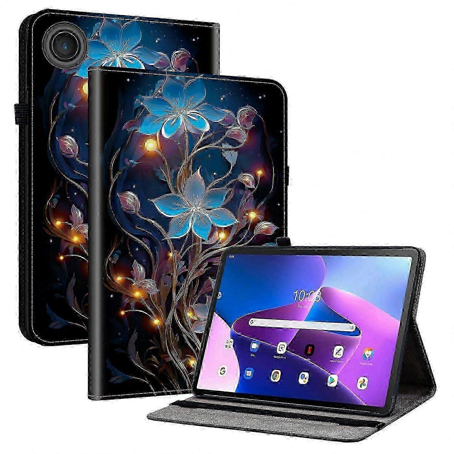 Leather Pattern Stand Case for 11-Inch Tablets with Card Slots