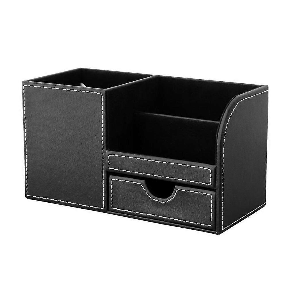 1pc Multifunctional Office Desktop Stationery Holder Desktop Organizer (Black)