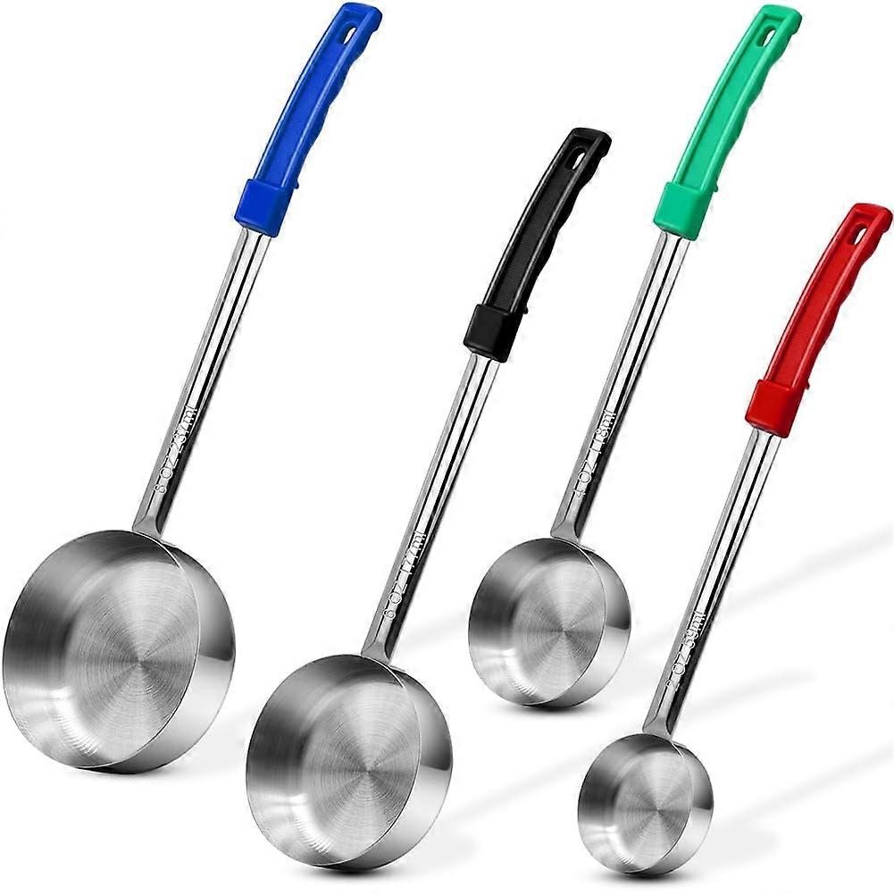Stainless Steel Ladle Set with ColorCoded Handles for Precise Portion Control, 2oz to 8oz Sizes