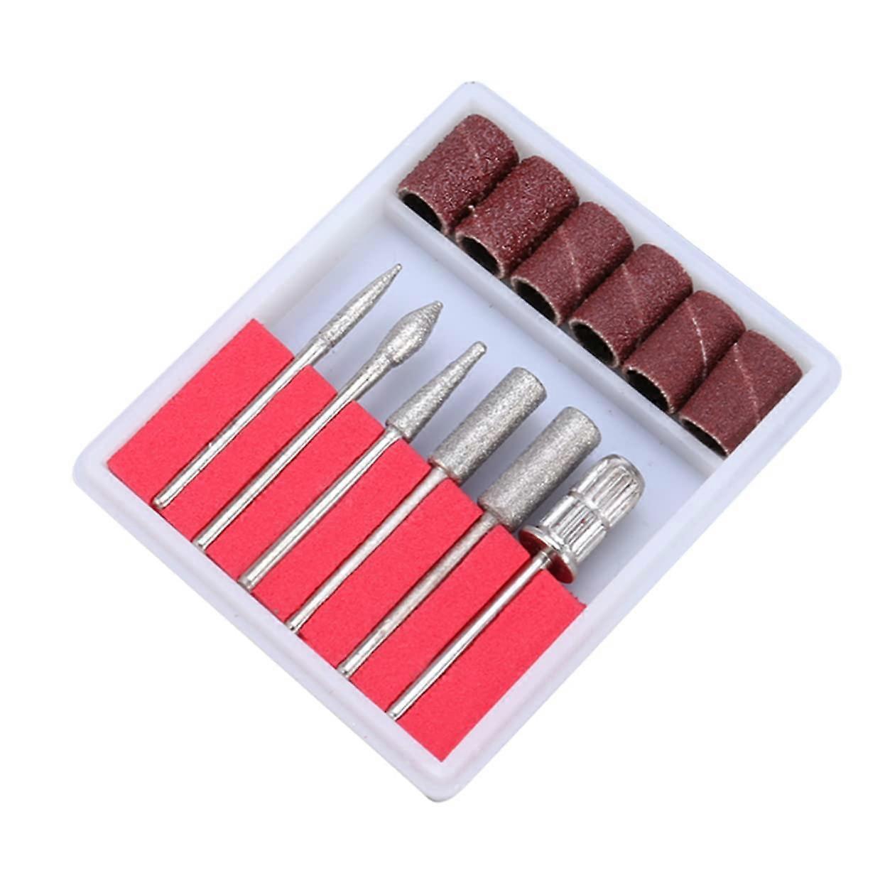 6pcs Diamond Nail Drill Bits Set with Durable Coating for Precise Shaping and Cuticle Care