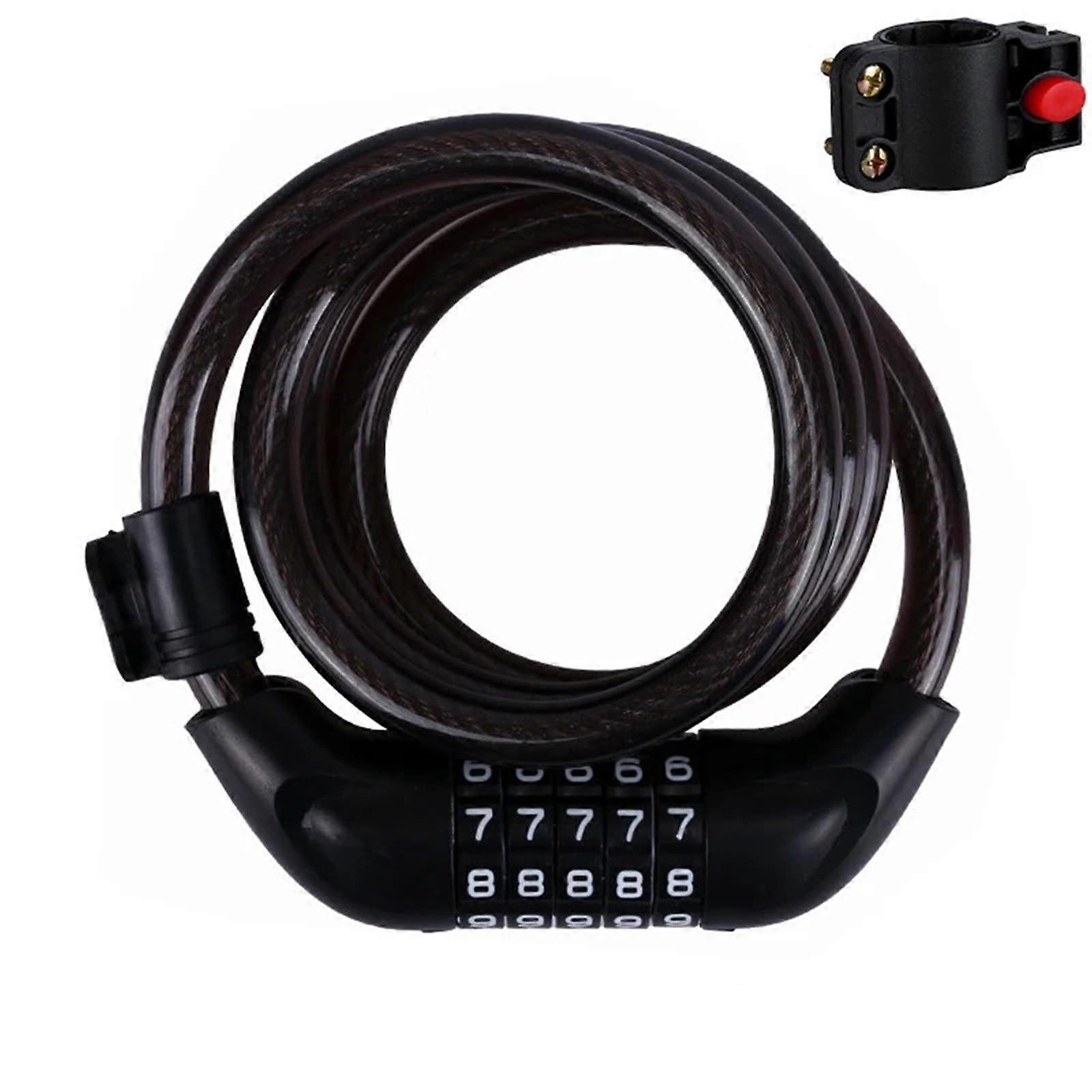 5 Digit Combination Bike Lock AntiTheft Steel Chain Bicycle Lock with ScratchResistant Nylon Sleeve