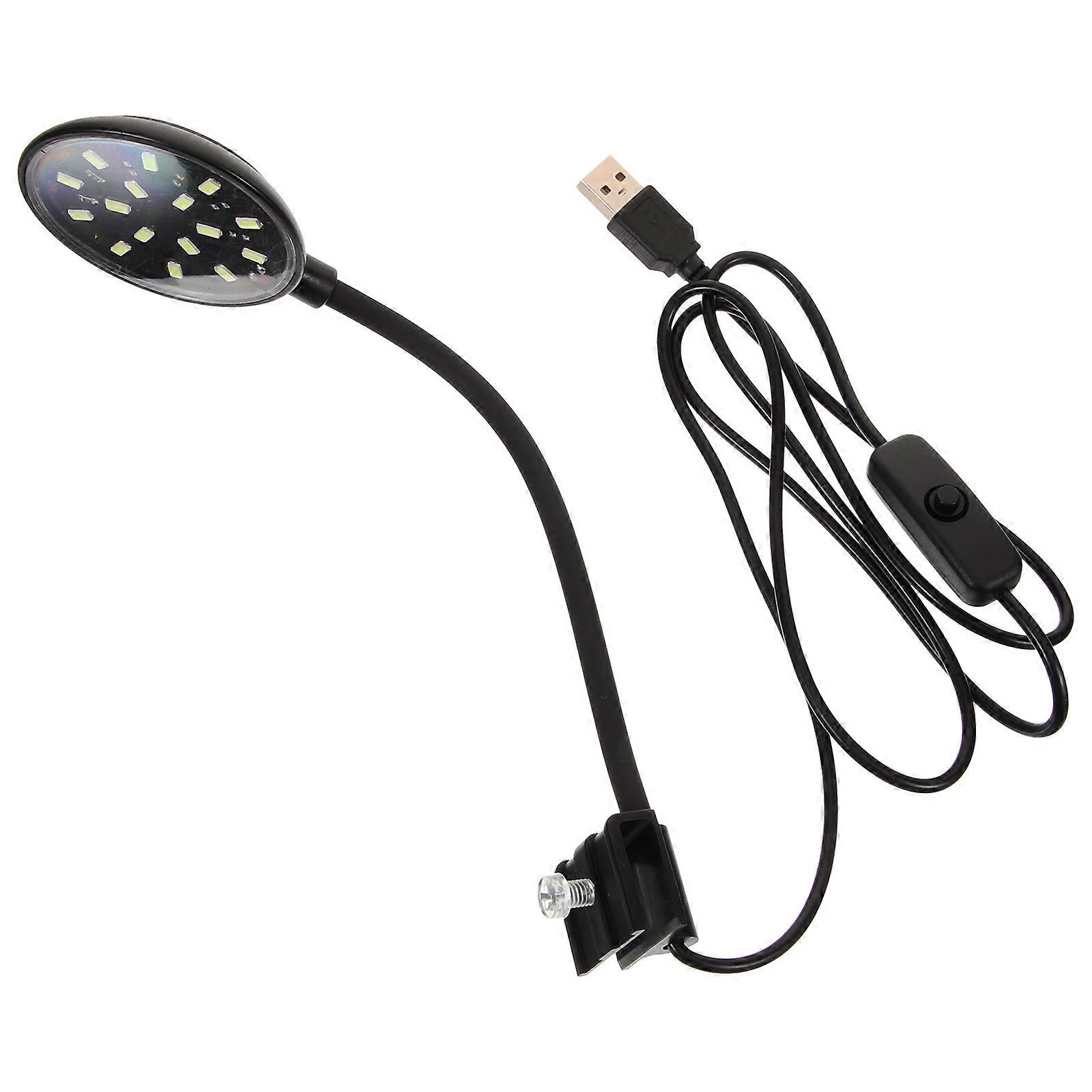 Aquarium Light for Fish Tank LED Clip Type Lamp Black Plastic