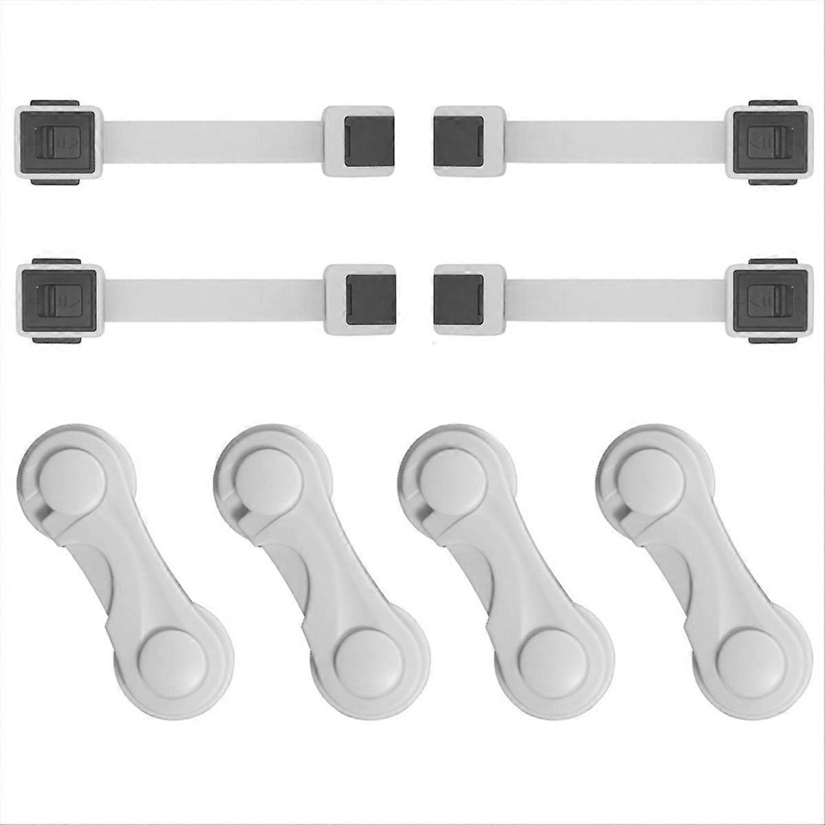 Child Proofing Cabinet Locks gray+white