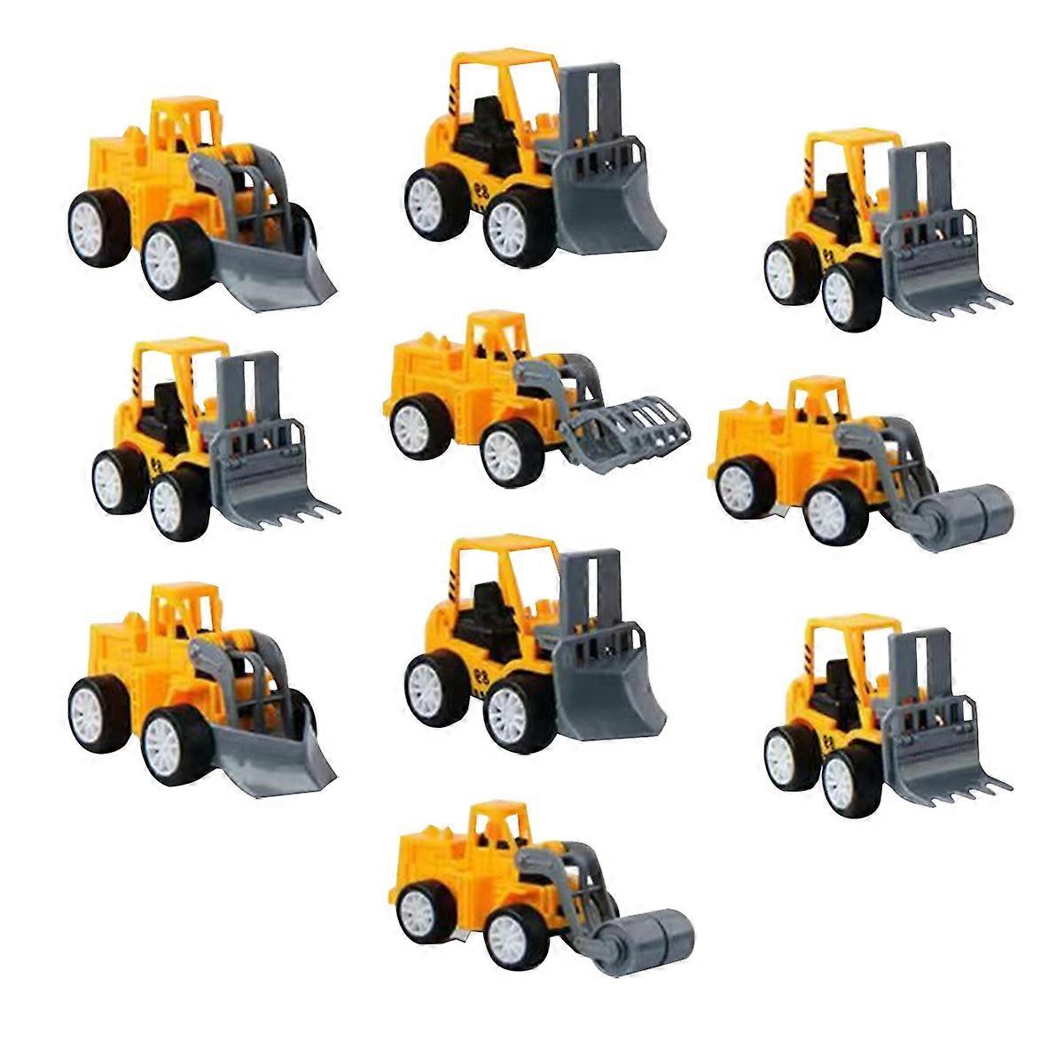 Mini Construction Engineering Trucks Car Toys for Children Pull Back 10Pcs