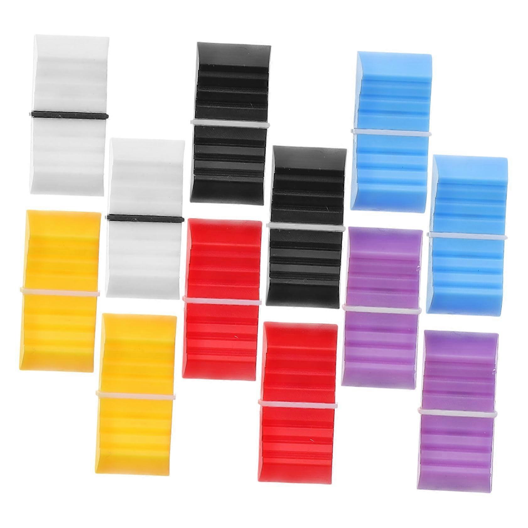 12pcs Flat Push Slider Knobs and Potentiometer Caps for Mixers and Dimmers, Assorted Colors