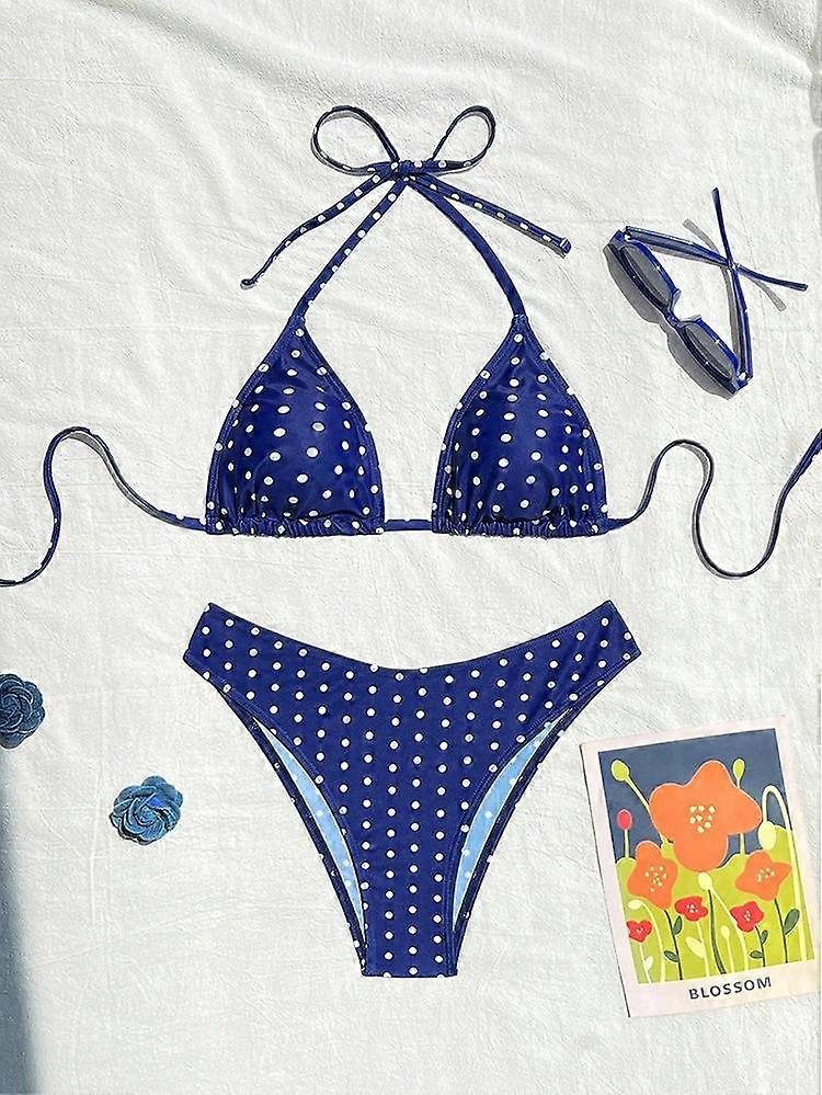 Bikini Swimsuit, Dot Pattern Two-Piece, For Beach & Pool