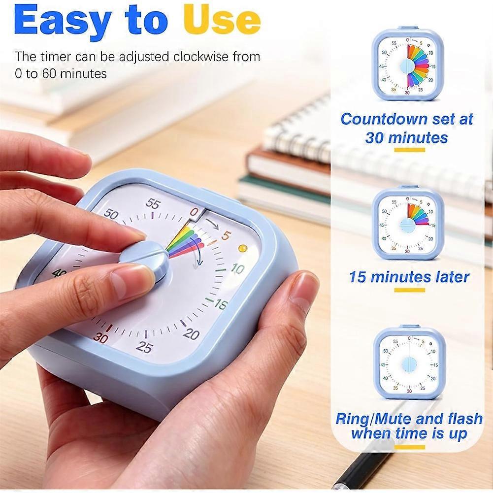 Visual Timer for Kids,60 Minute Timer Digital Pomodoro Timer Countdown with Silent Pause Function for Kitchen Study