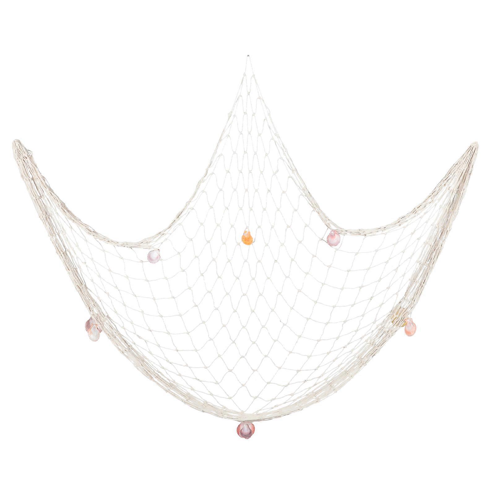 Mediterranean Style Fish Net for Room Wall Decor 2Pcs Hanging Nets